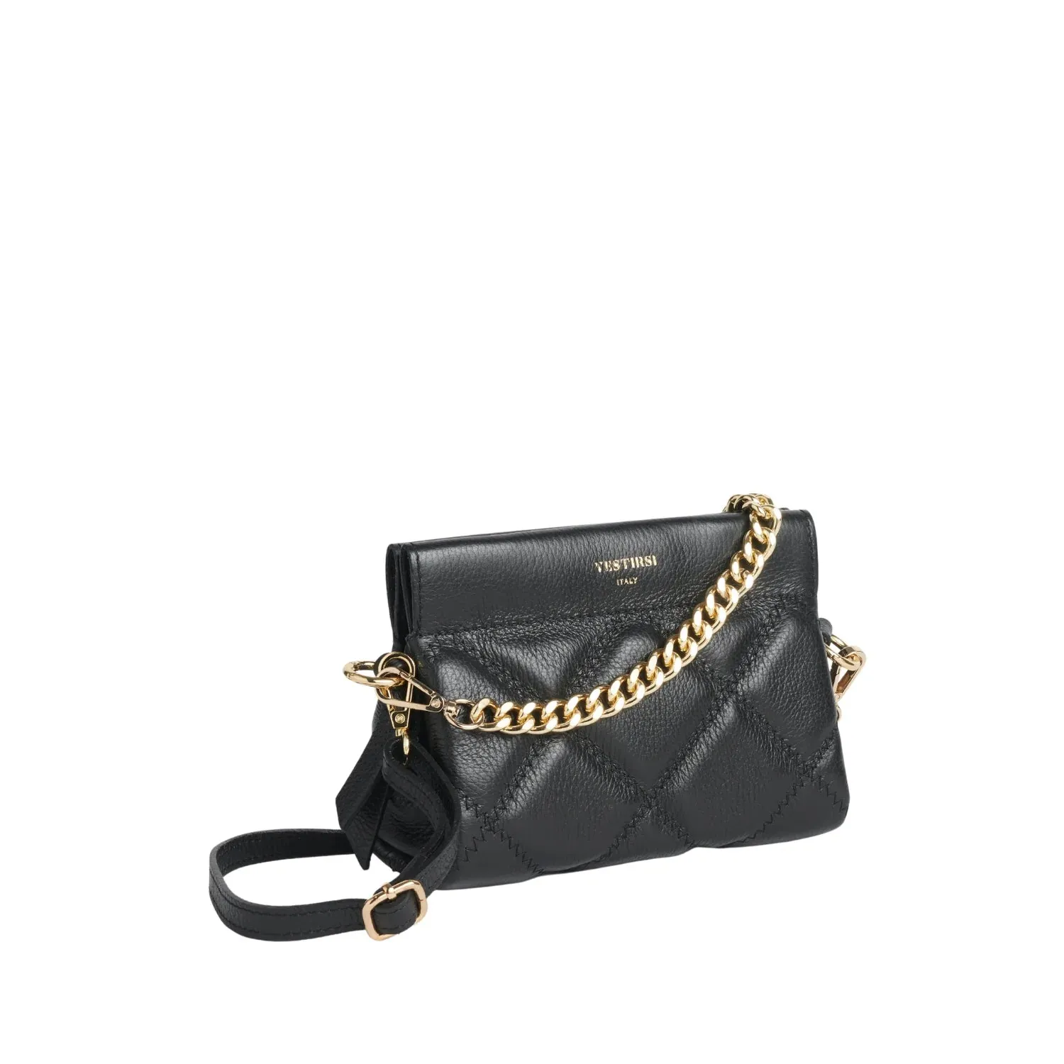 Ella Quilted Crossbody - Black