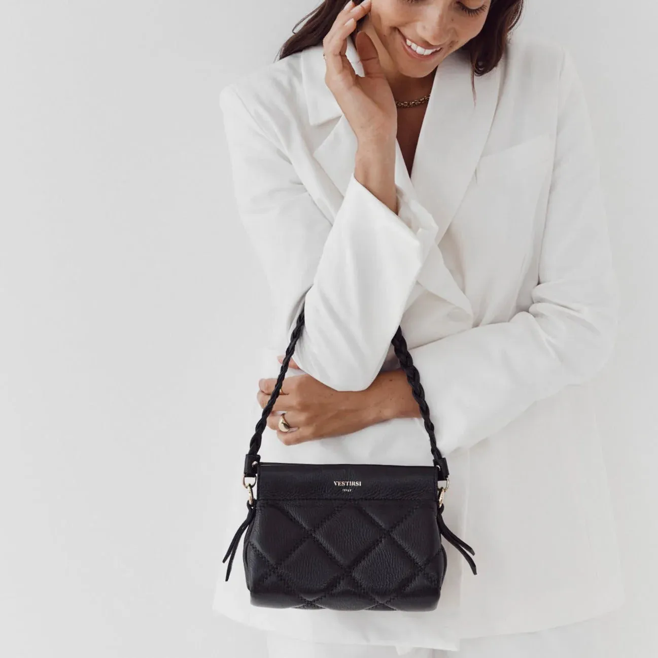 Ella Quilted Crossbody - Black