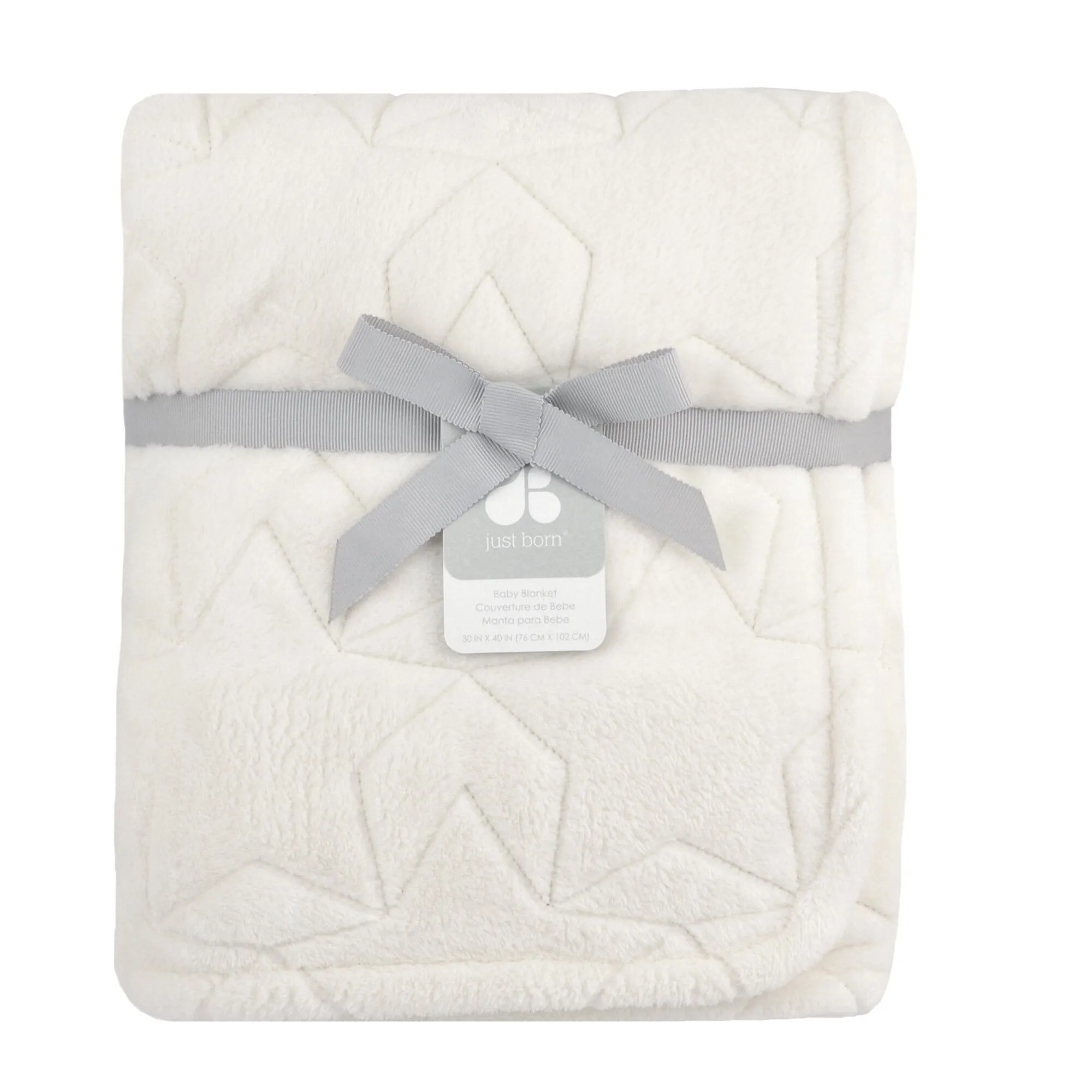 Embroidered Star Luxury Blanket in Ivory