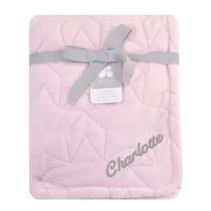 Embroidered Star Luxury Blanket in Pink