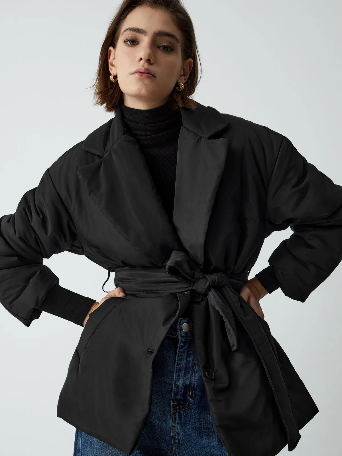 Essential Quilted Graceful Belted Coat