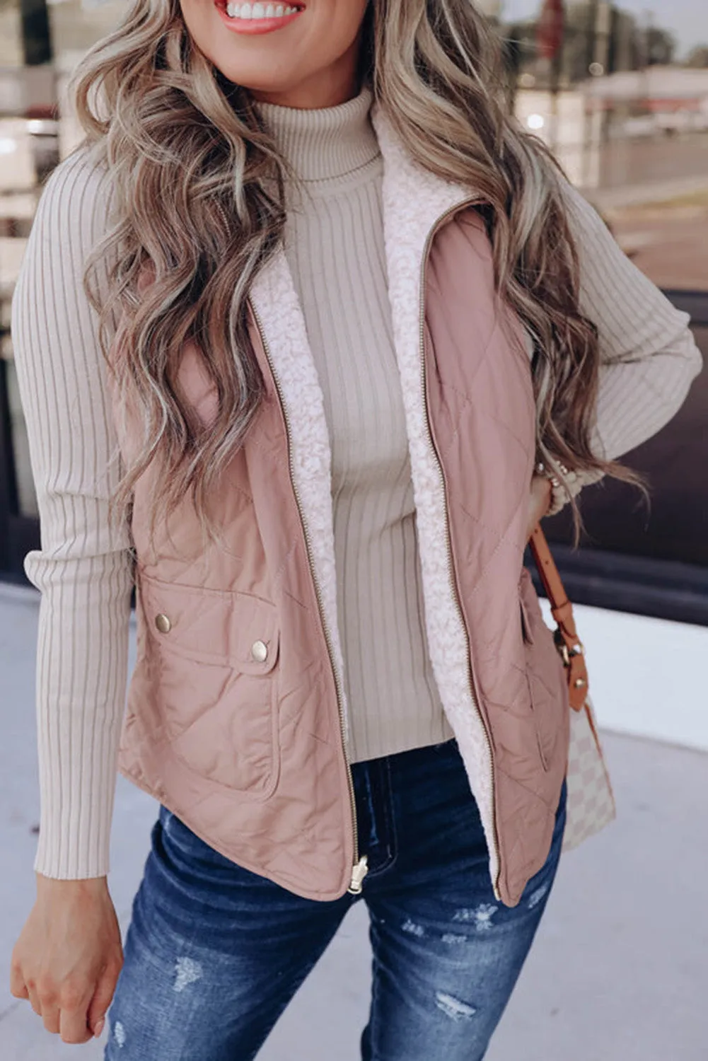 Fleece Lined Quilted Vest Coats