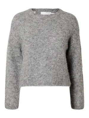 Gabella Ls Pullover Knit - Light Grey Melange