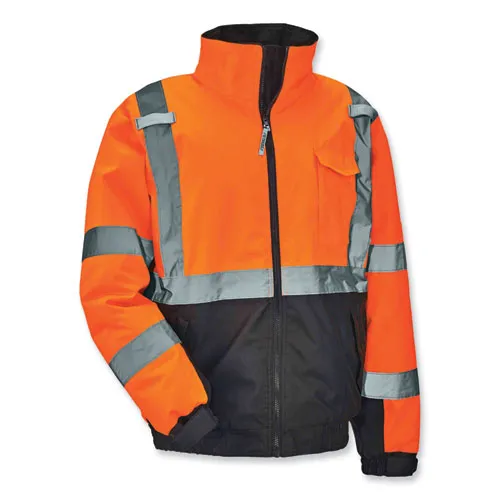 Glowear 8377 Class 3 Hi-vis Quilted Bomber Jacket, Orange, 4x-large, Ships In 1-3 Business Days