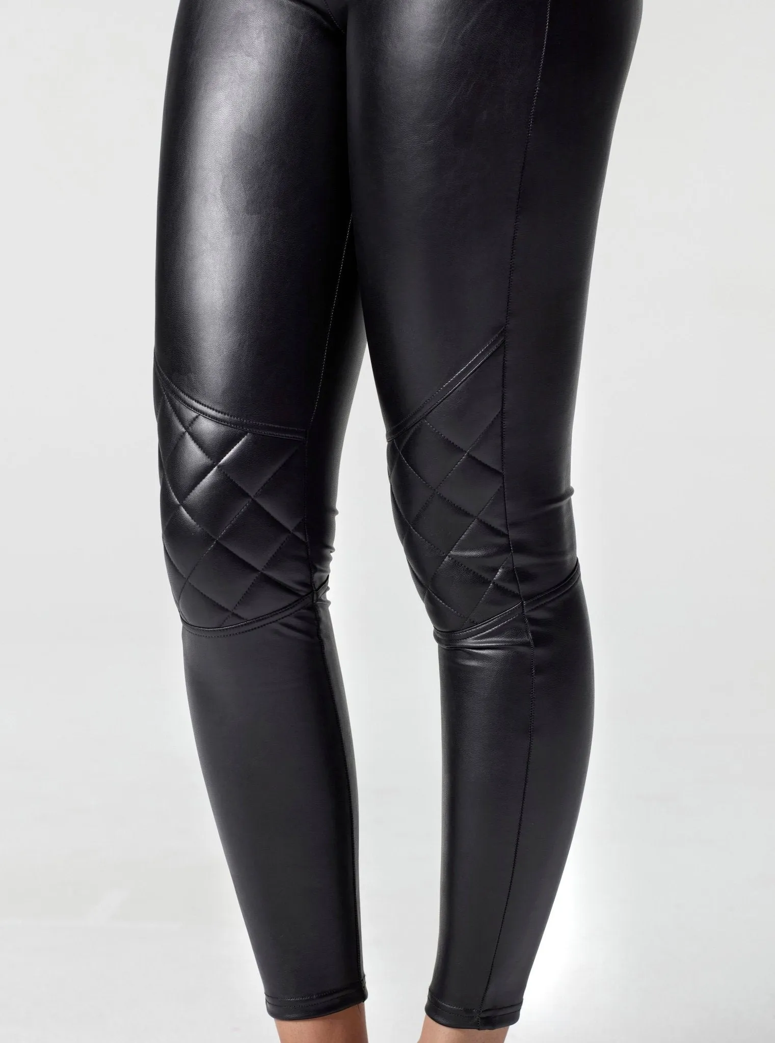 Gold Quilted Legging - Black