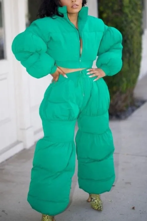 Green Puffy Set