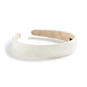 Halo Luxe Ella Quilted Leather Headband - White