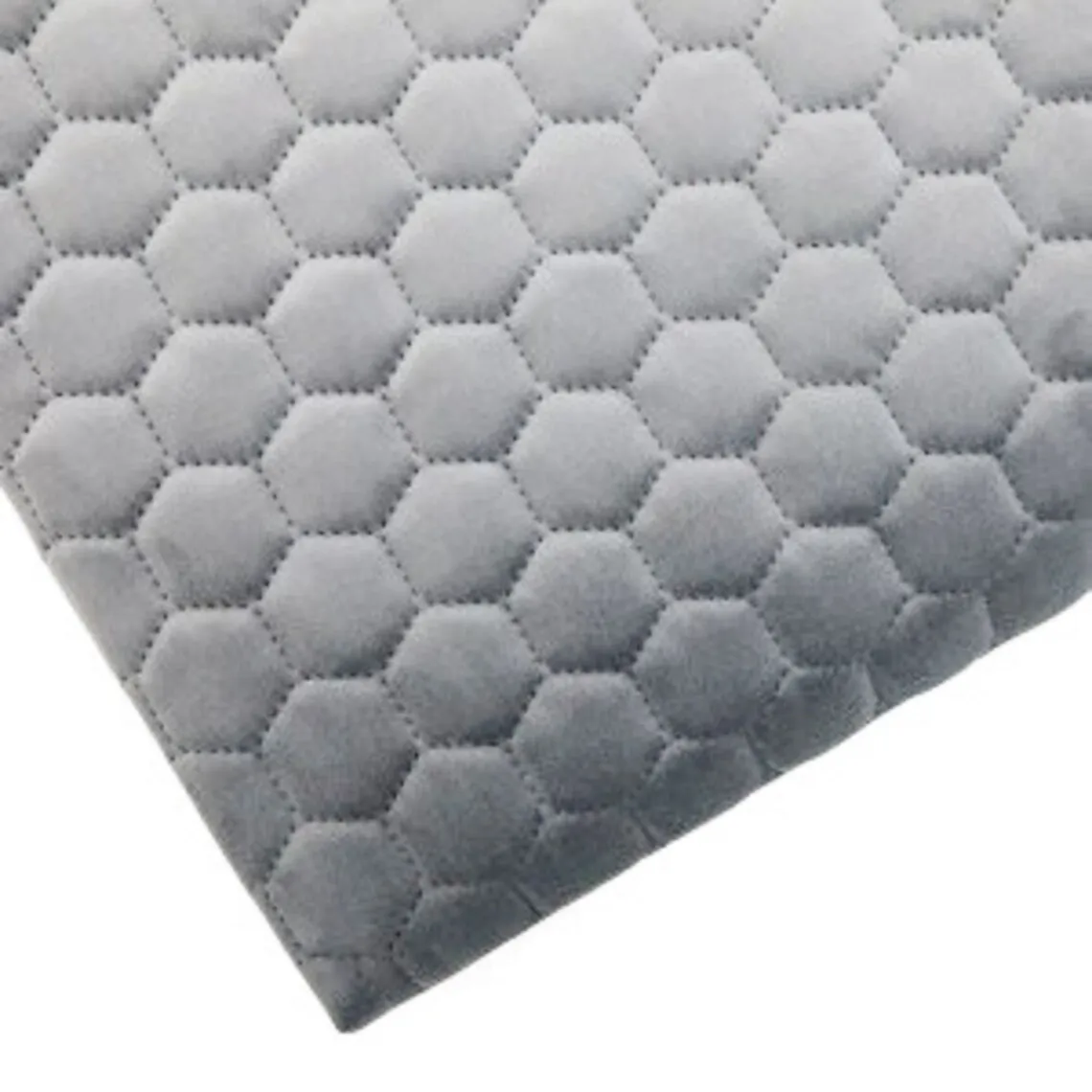 Honeycomb Quilted Dark Grey Velvet