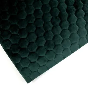 Honeycomb Quilted Green Velvet