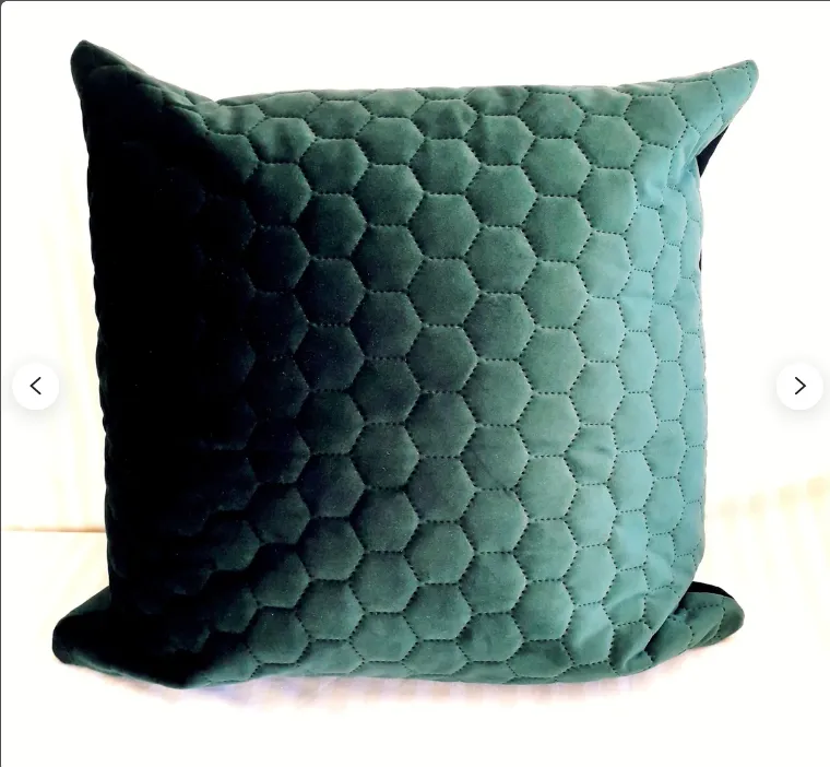 Honeycomb Quilted Green Velvet