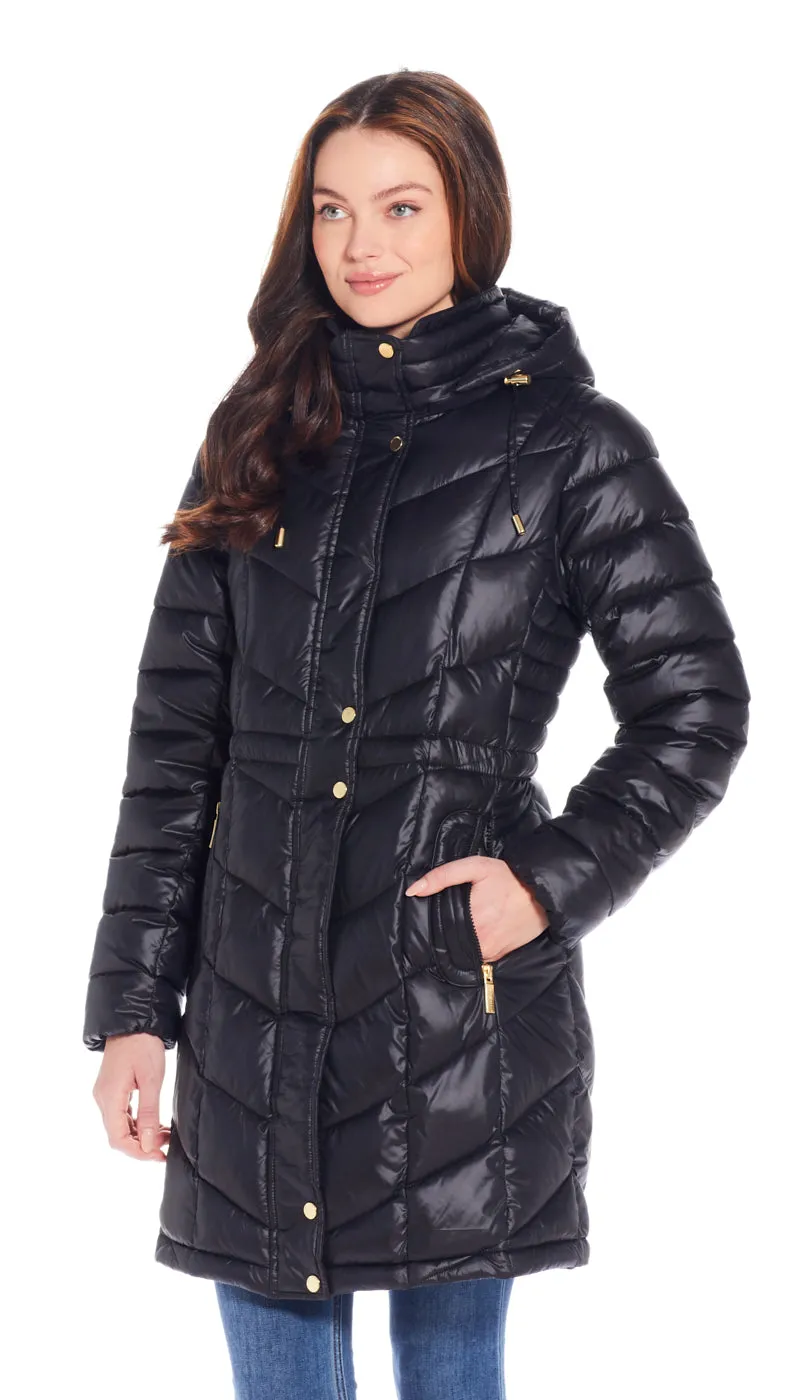 HOODED QUILTED PUFFER JACKET