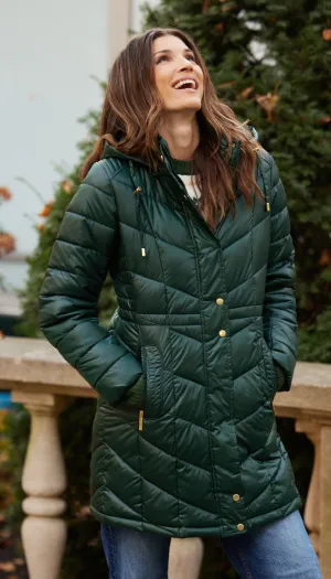 HOODED QUILTED PUFFER JACKET