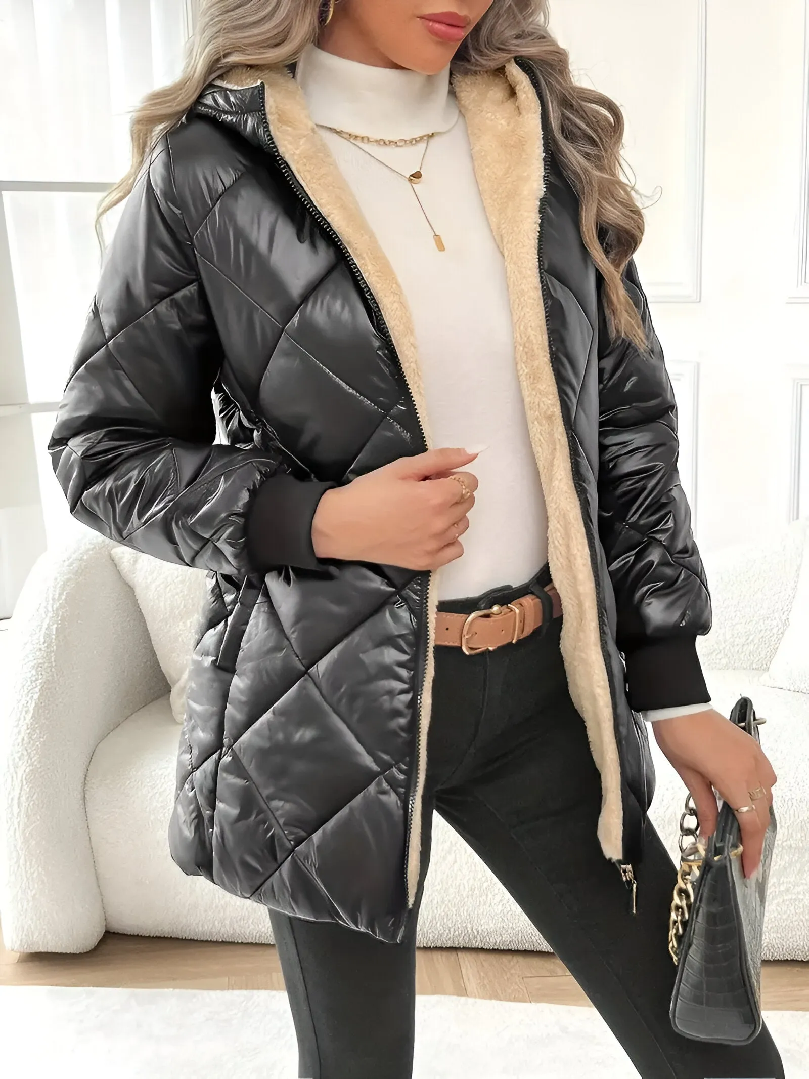 Ivyshape | Cozy Quilted Puffer Jacket