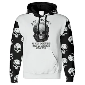 Just Remember Skull Gothic Blue All Over Print Unisex Pullover Hoodie