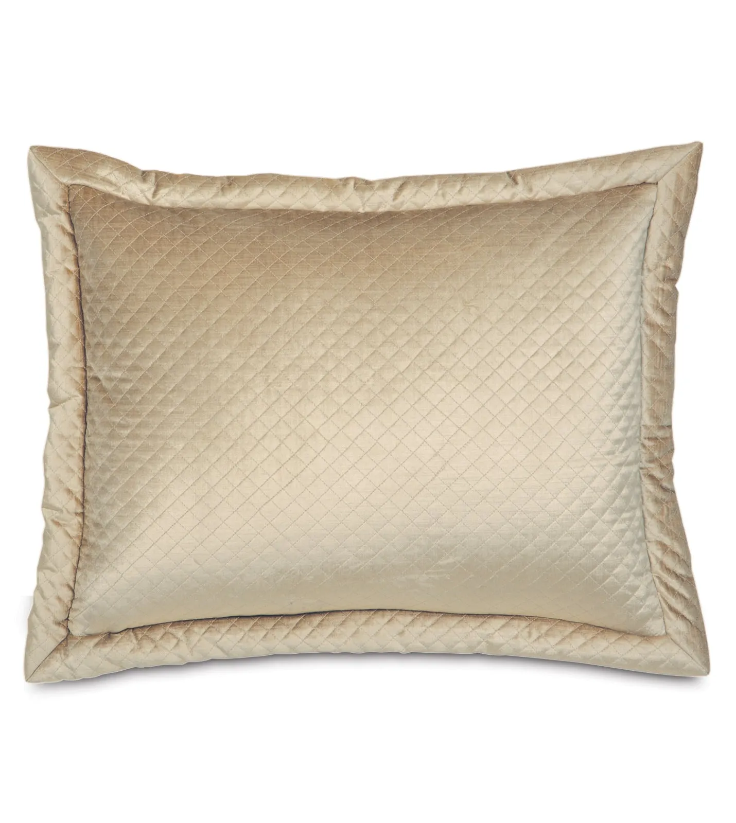 Lars Quilted Velvet Standard Sham 20x27 in Taupe