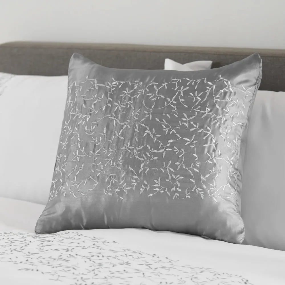 Leaf Trail Complete Bedding Set - Silver (Bed in a bag)