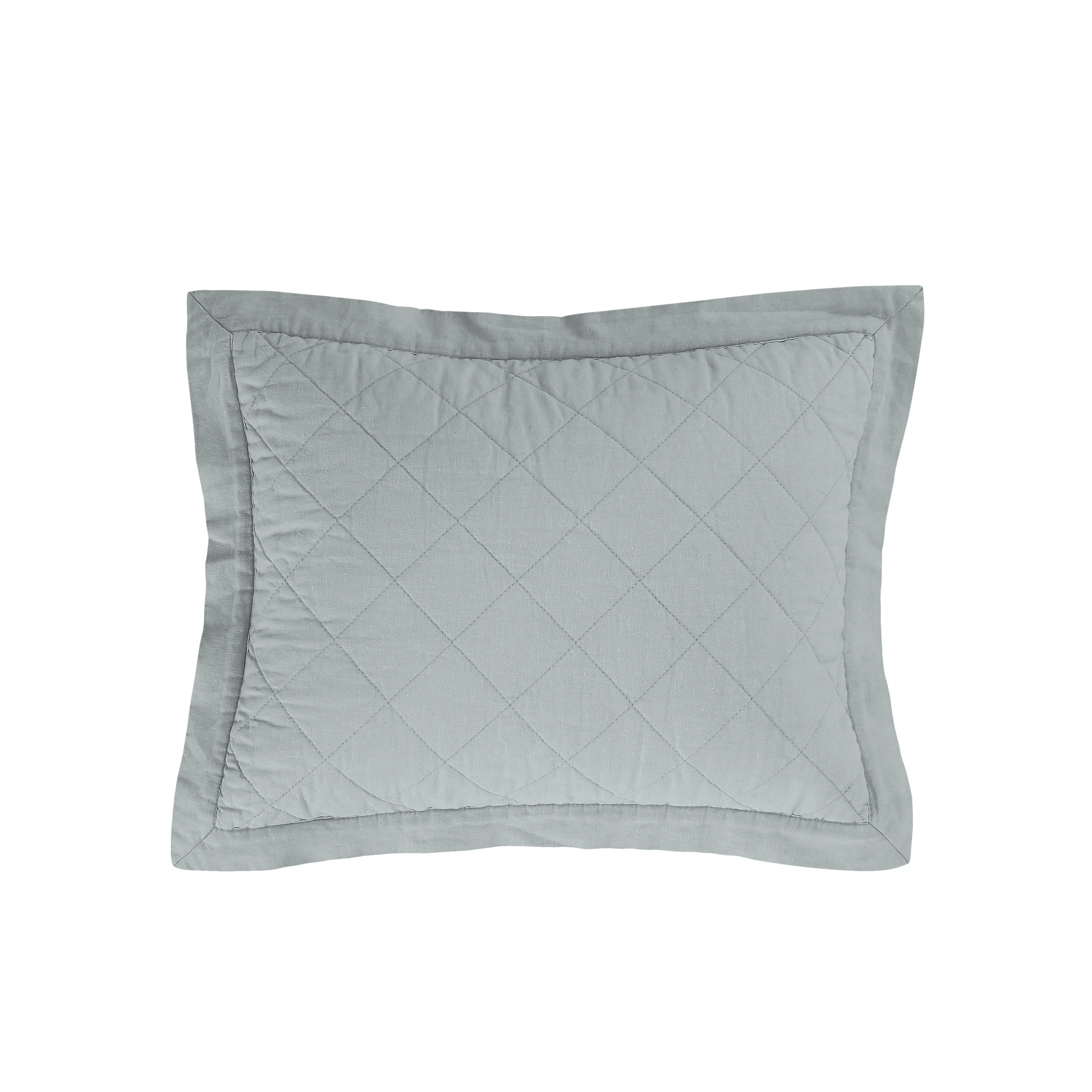 Linen Cotton Diamond Quilted Boudoir Pillow