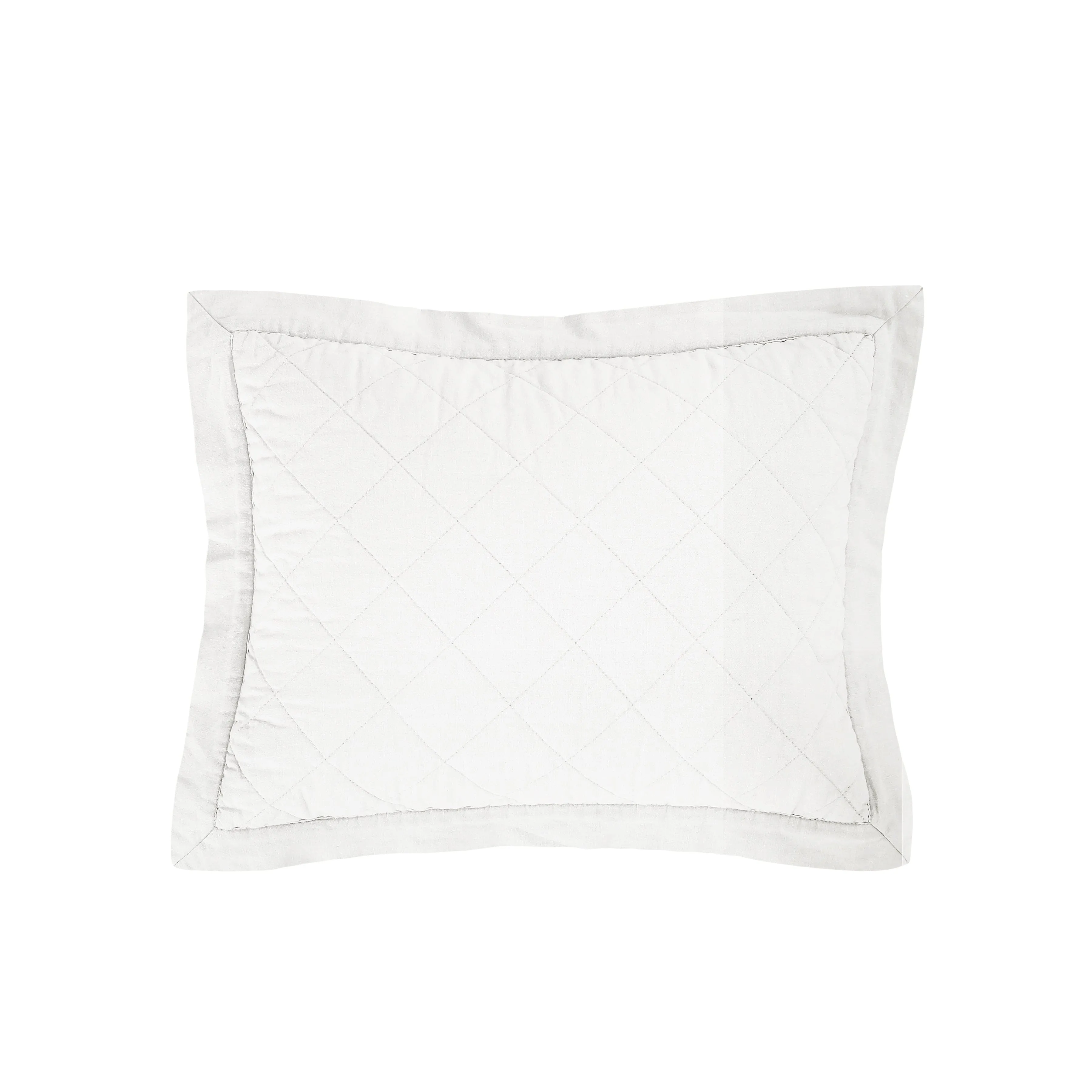 Linen Cotton Diamond Quilted Boudoir Pillow