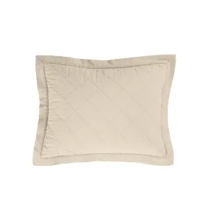 Linen Cotton Diamond Quilted Boudoir Pillow