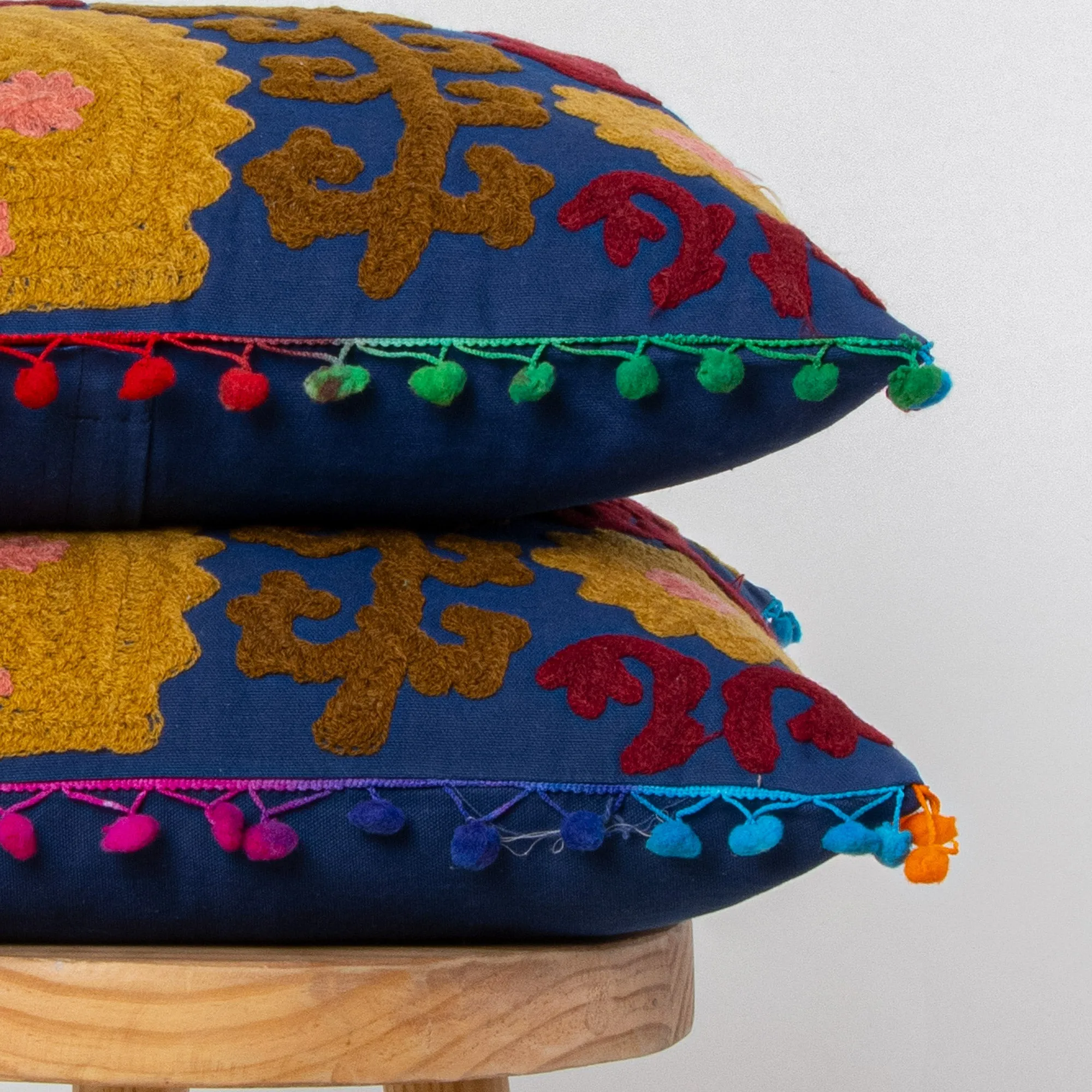 Luxury Beautiful Rajasthani Style Embroidery Cushion Cover