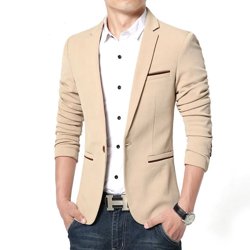 Luxury Slim Fit Cotton Men Blazer