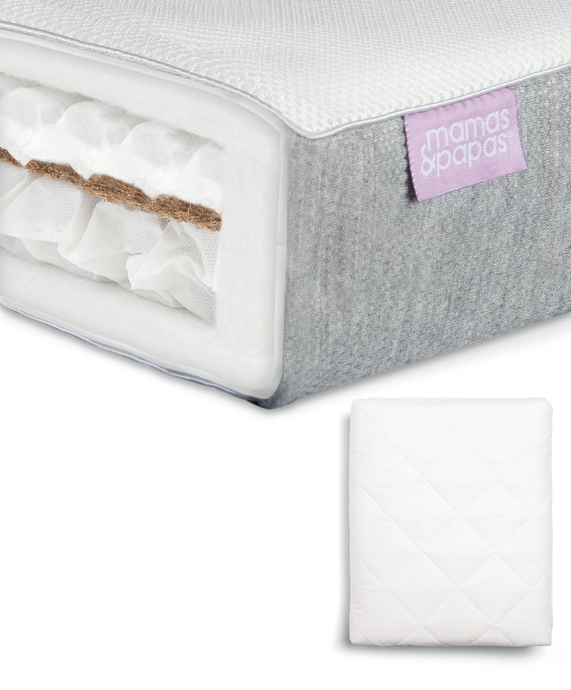 Luxury Twin Spring Cotbed Mattress & Anti-Allergy Quilted Mattress Protector Bundle