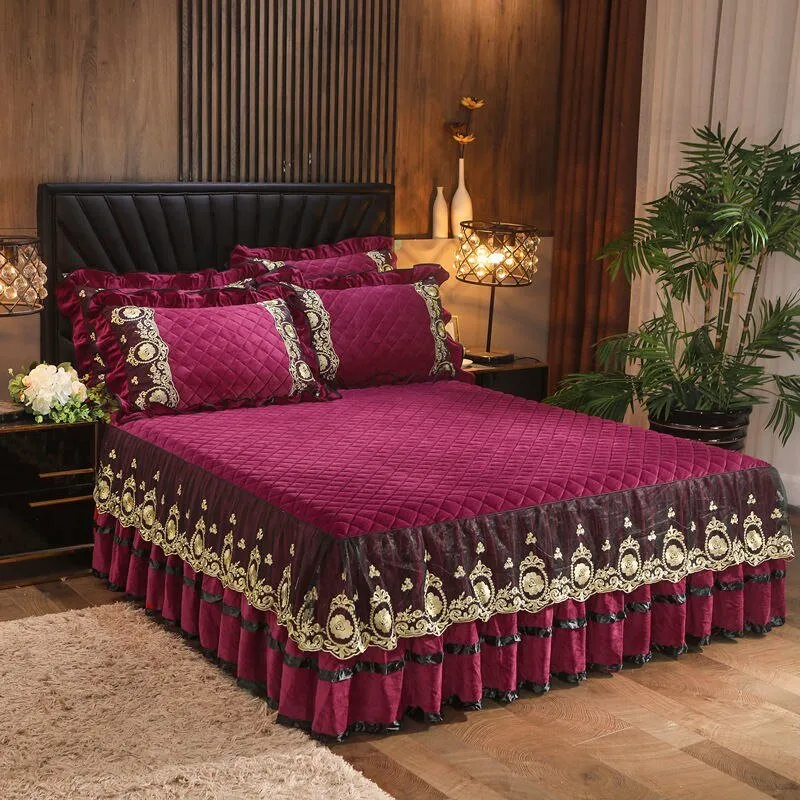 Luxury Velvet Plush Bedspread with Quilted Embossing