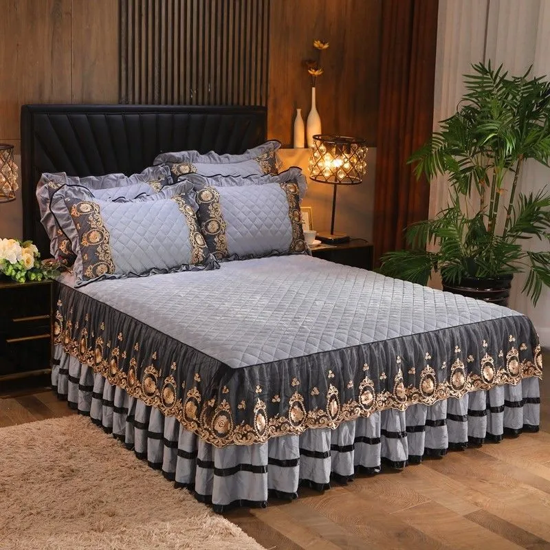 Luxury Velvet Plush Bedspread with Quilted Embossing