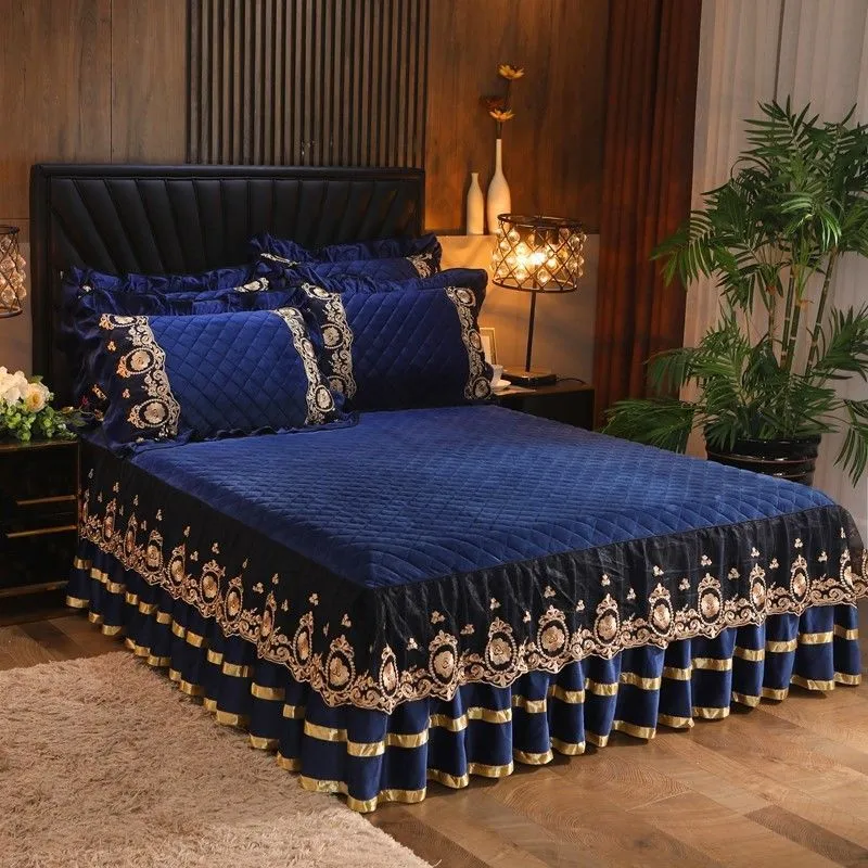 Luxury Velvet Plush Bedspread with Quilted Embossing