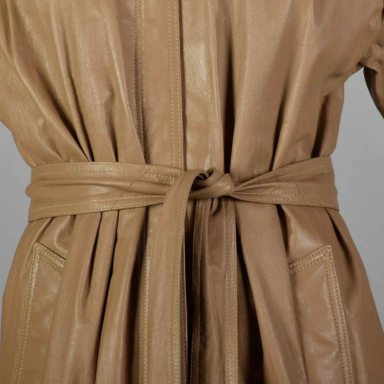 Medium Fendi 1980s Leather Trench Coat