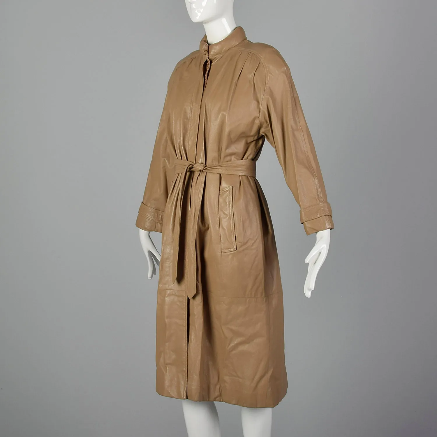 Medium Fendi 1980s Leather Trench Coat