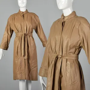 Medium Fendi 1980s Leather Trench Coat