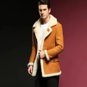 Men's B3 Brown Shearling Coat