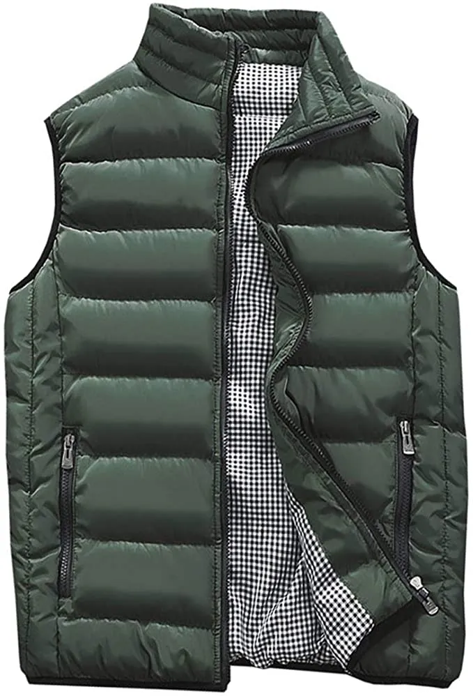 Men's Navy Blue Sleeveless Puffer Vest Coat