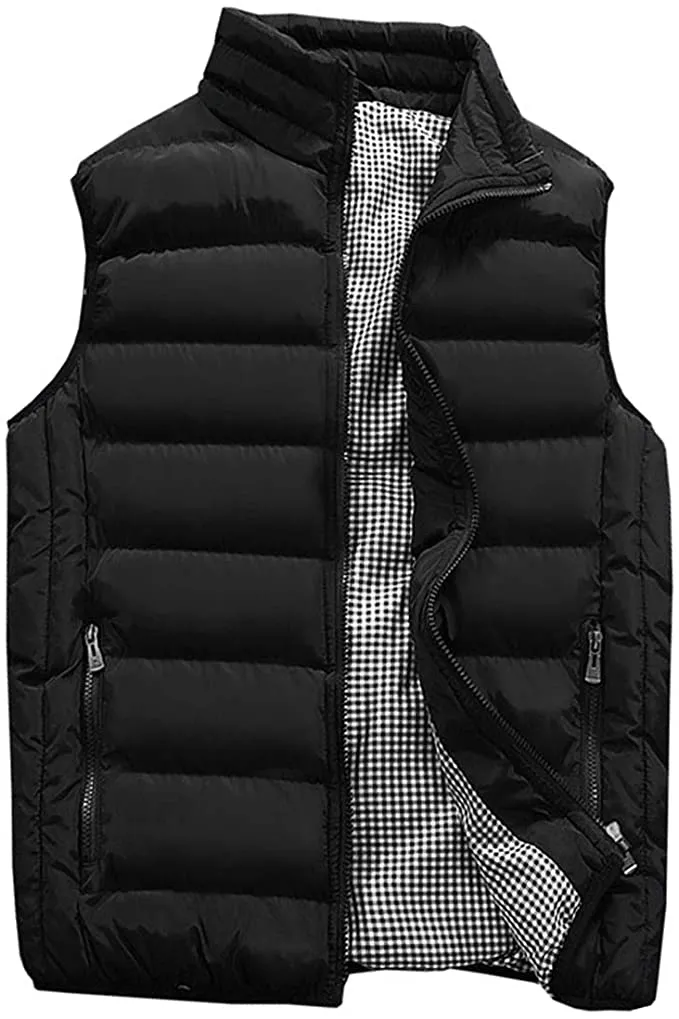 Men's Red Sleeveless Puffer Vest Coat