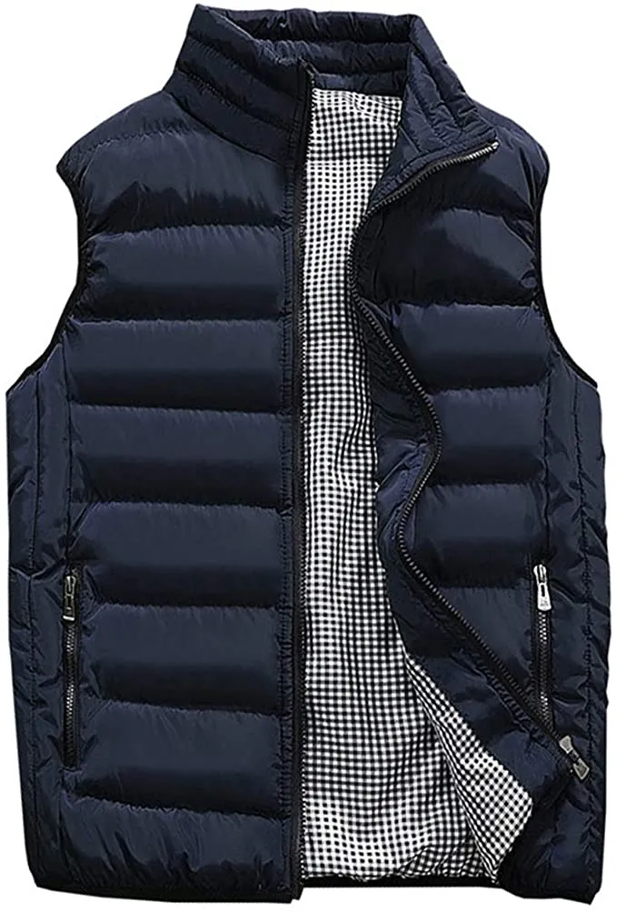 Men's Red Sleeveless Puffer Vest Coat