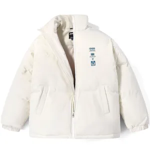 Minimalist Logo Print Thickened Padded Coat