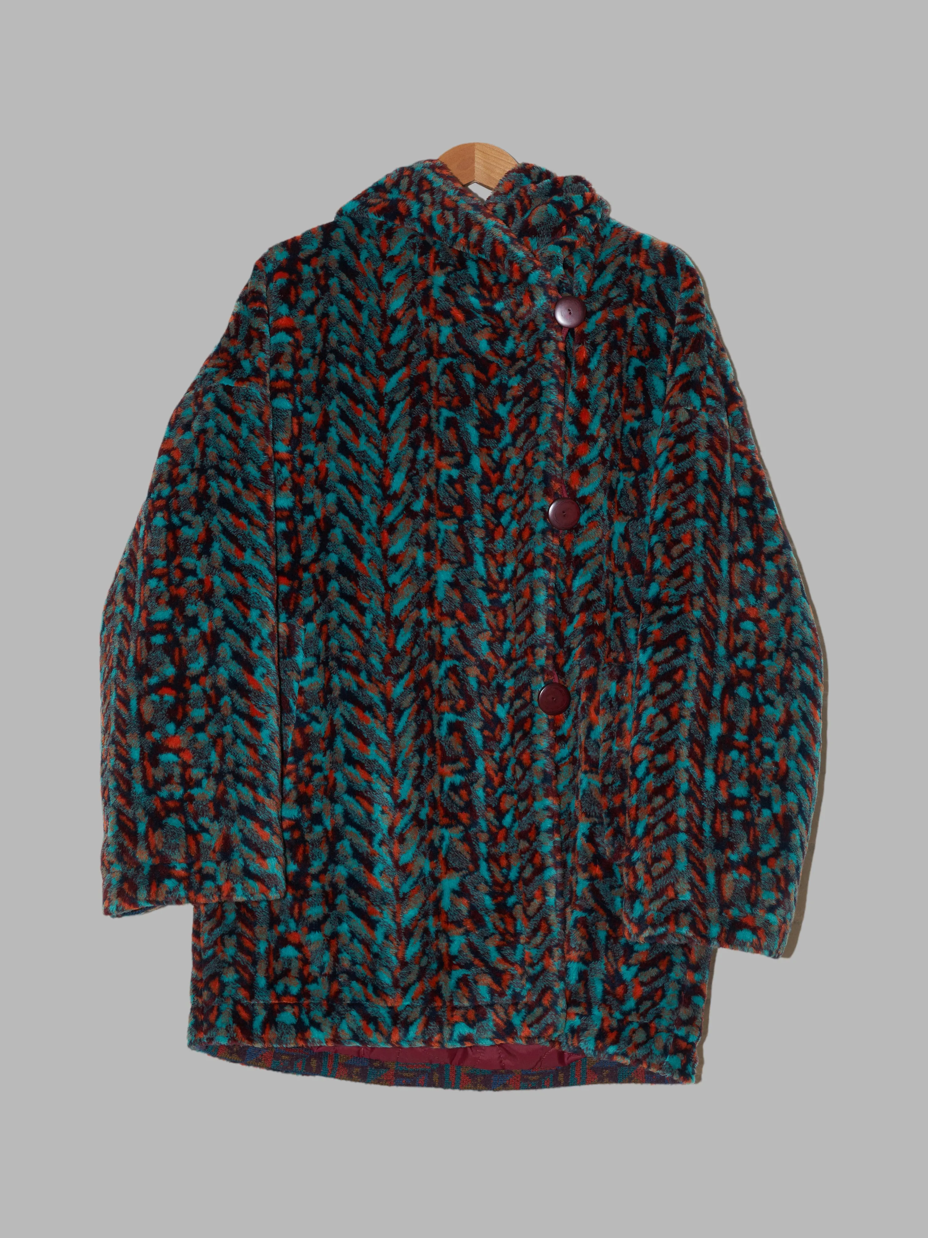 Missoni Sport padded multicolour faux fur reversible hooded coat - sz 42