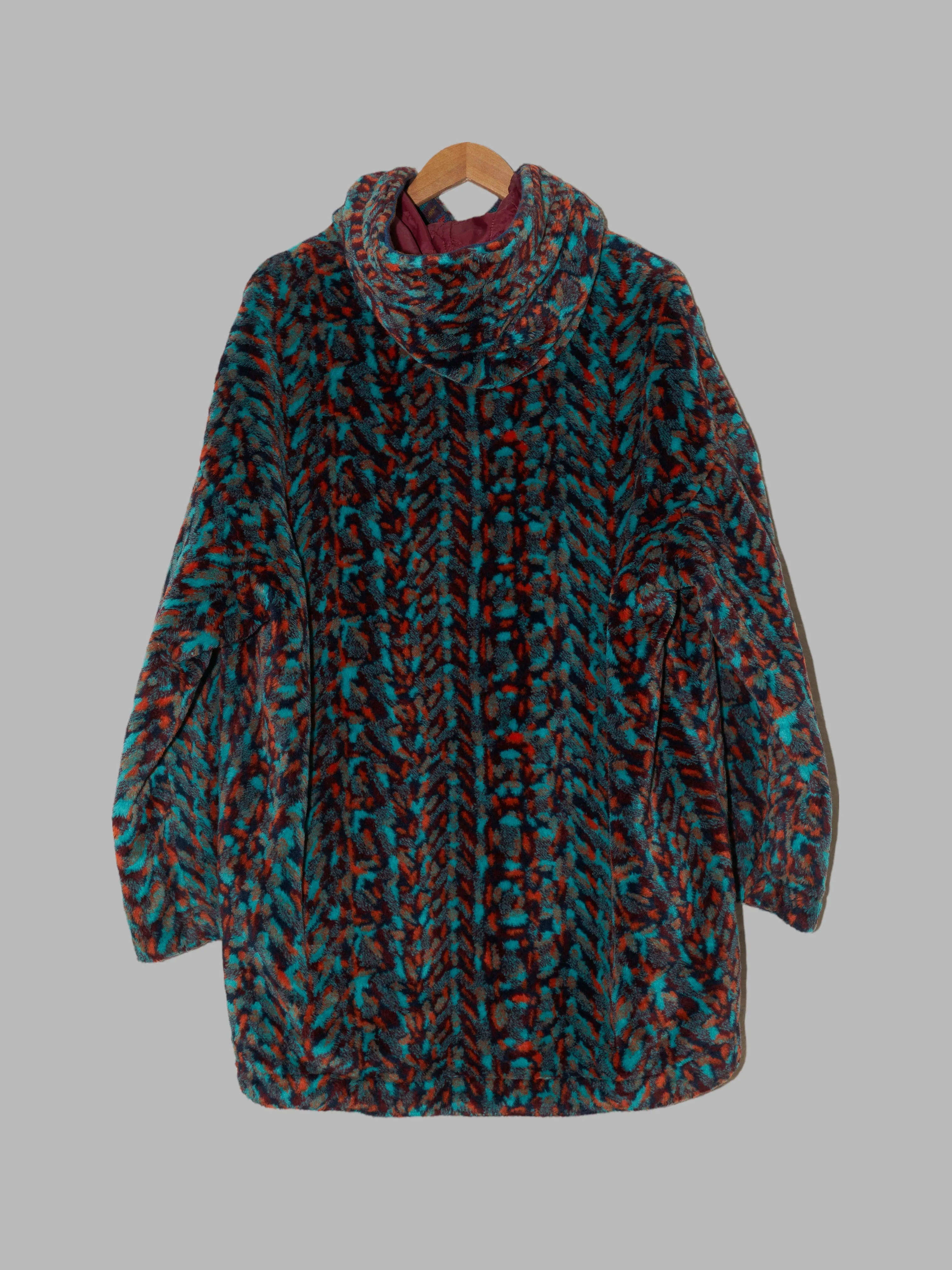 Missoni Sport padded multicolour faux fur reversible hooded coat - sz 42