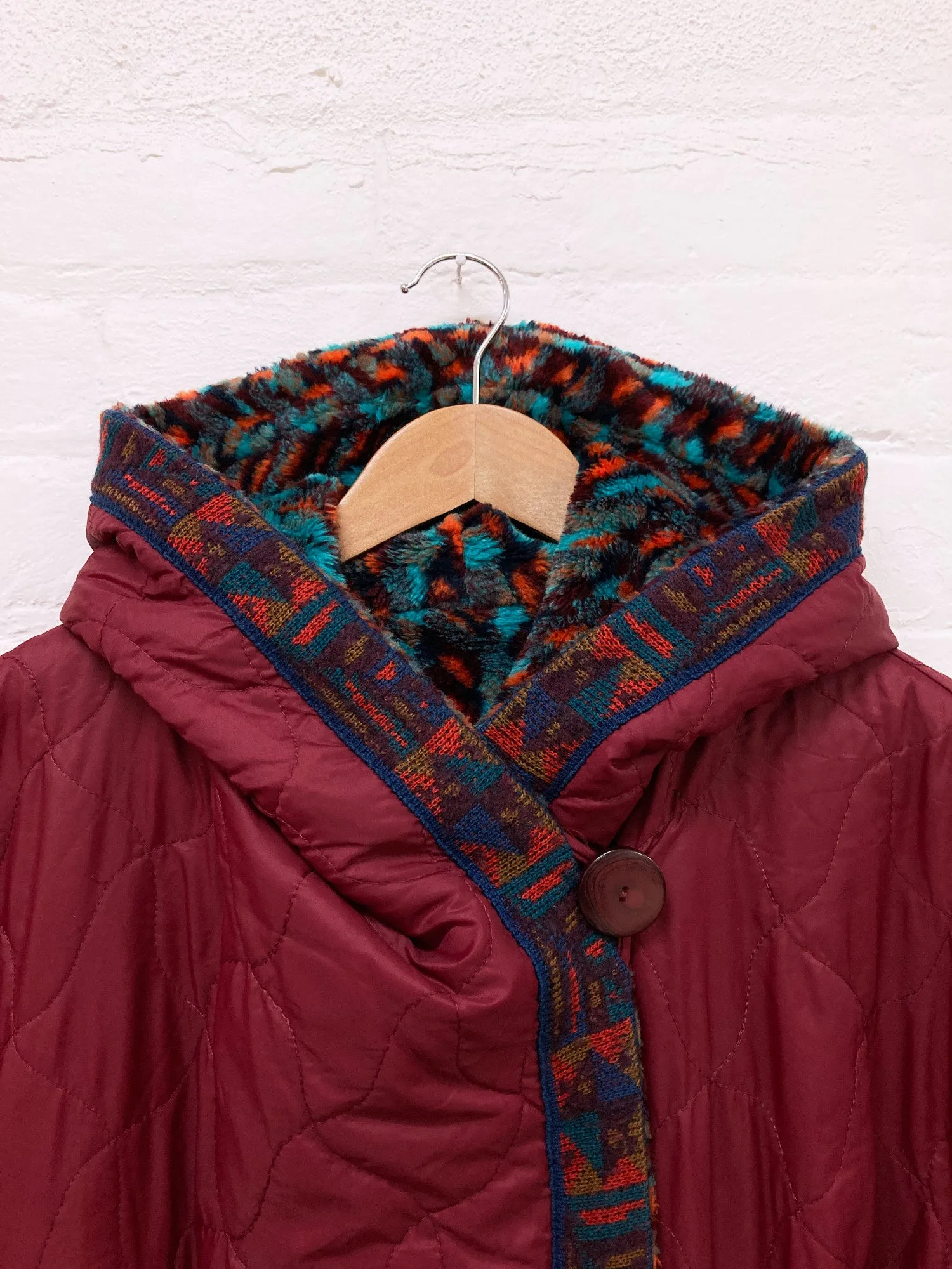 Missoni Sport padded multicolour faux fur reversible hooded coat - sz 42