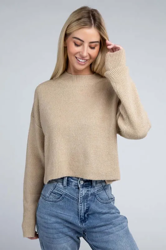 Mock Neck Pullover Sweater