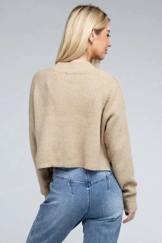 Mock Neck Pullover Sweater