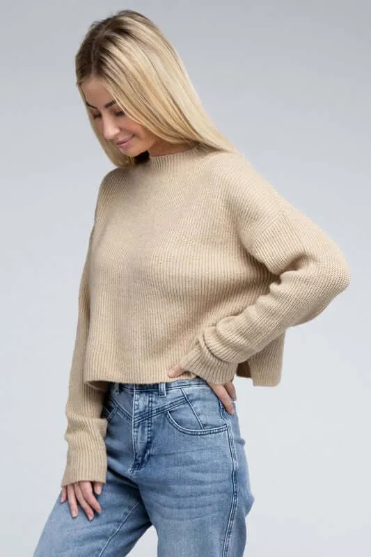 Mock Neck Pullover Sweater