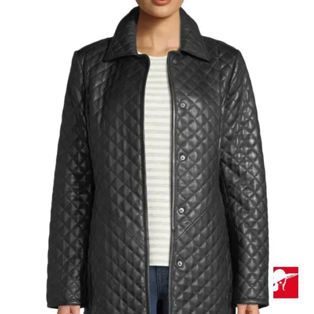 Neiman Marcus leather quilted 3/4 coat size M/US 8