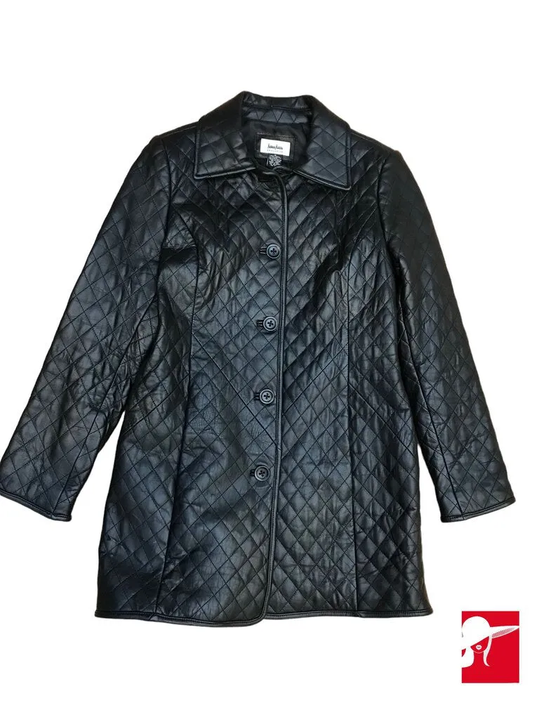 Neiman Marcus leather quilted 3/4 coat size M/US 8