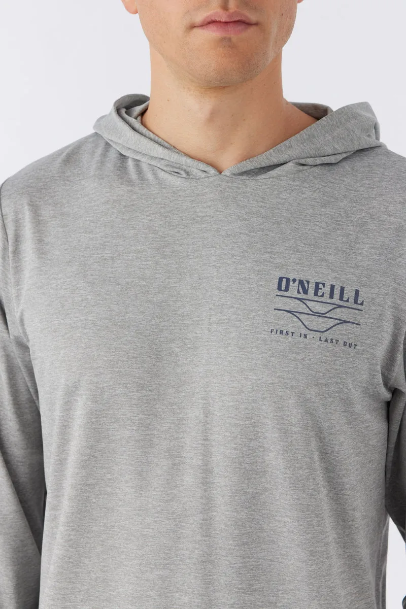 O'Neill Trvlr UPF Hooded Snap L/S Tee-Heather Grey