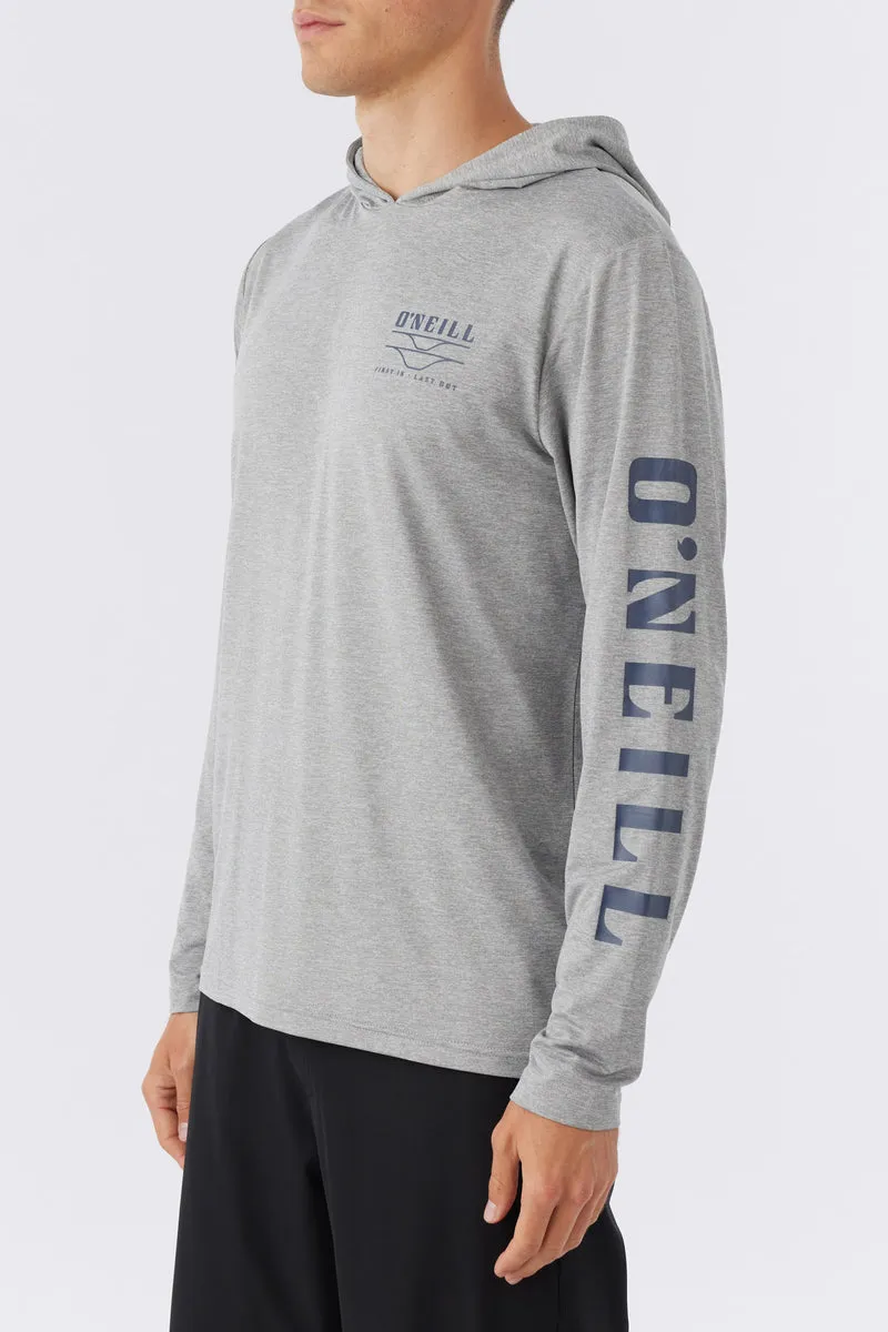 O'Neill Trvlr UPF Hooded Snap L/S Tee-Heather Grey