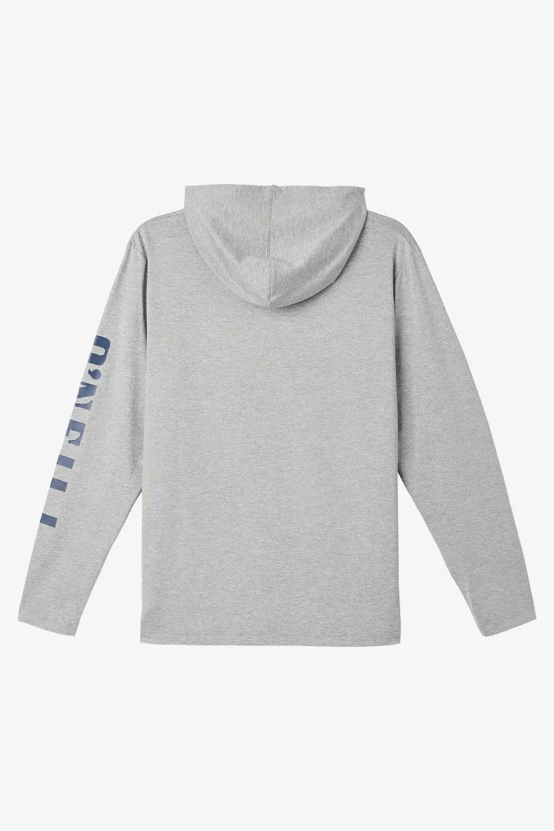 O'Neill Trvlr UPF Hooded Snap L/S Tee-Heather Grey