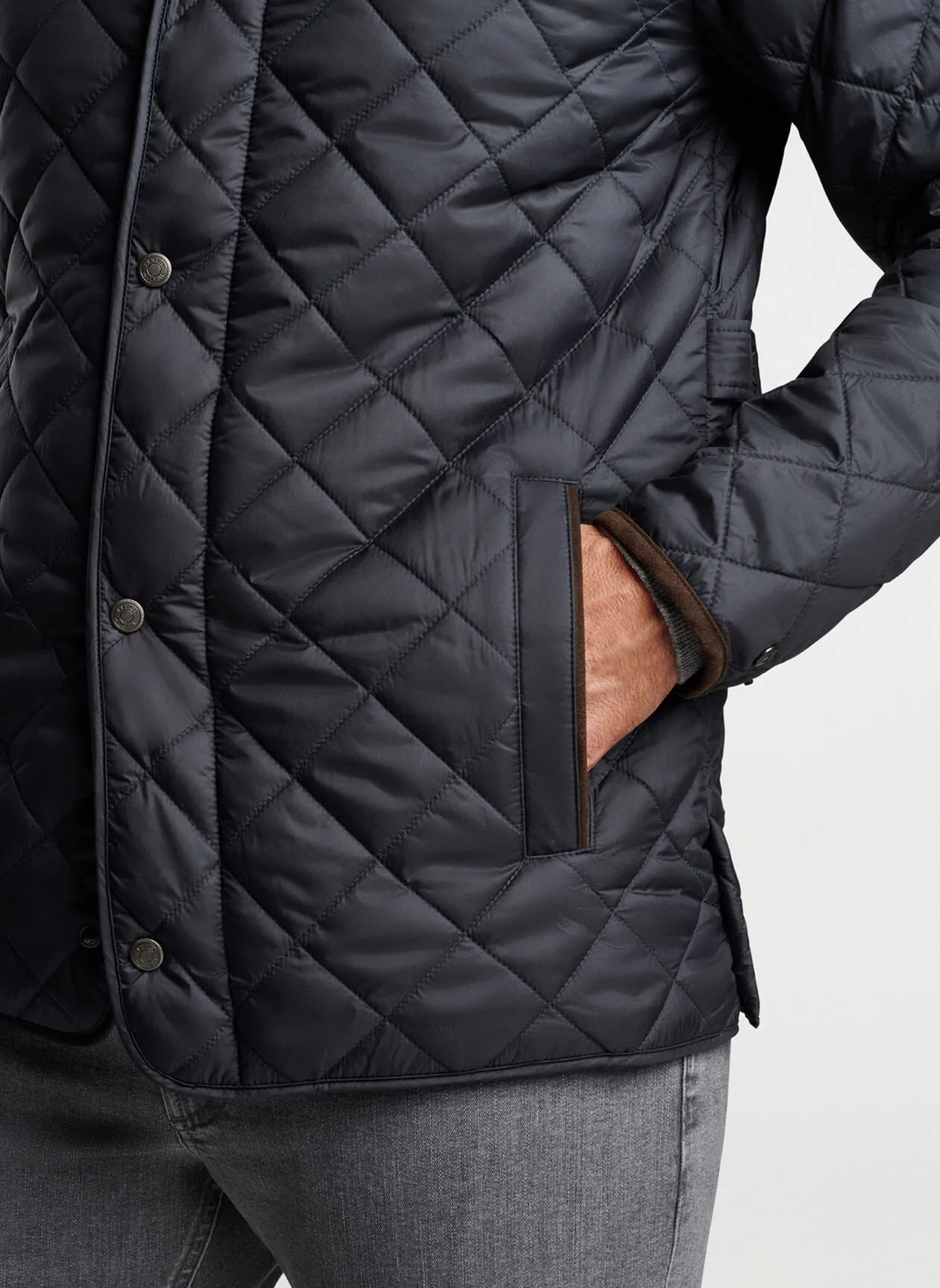 Peter Millar Suffolk Quilted Travel Coat - Black