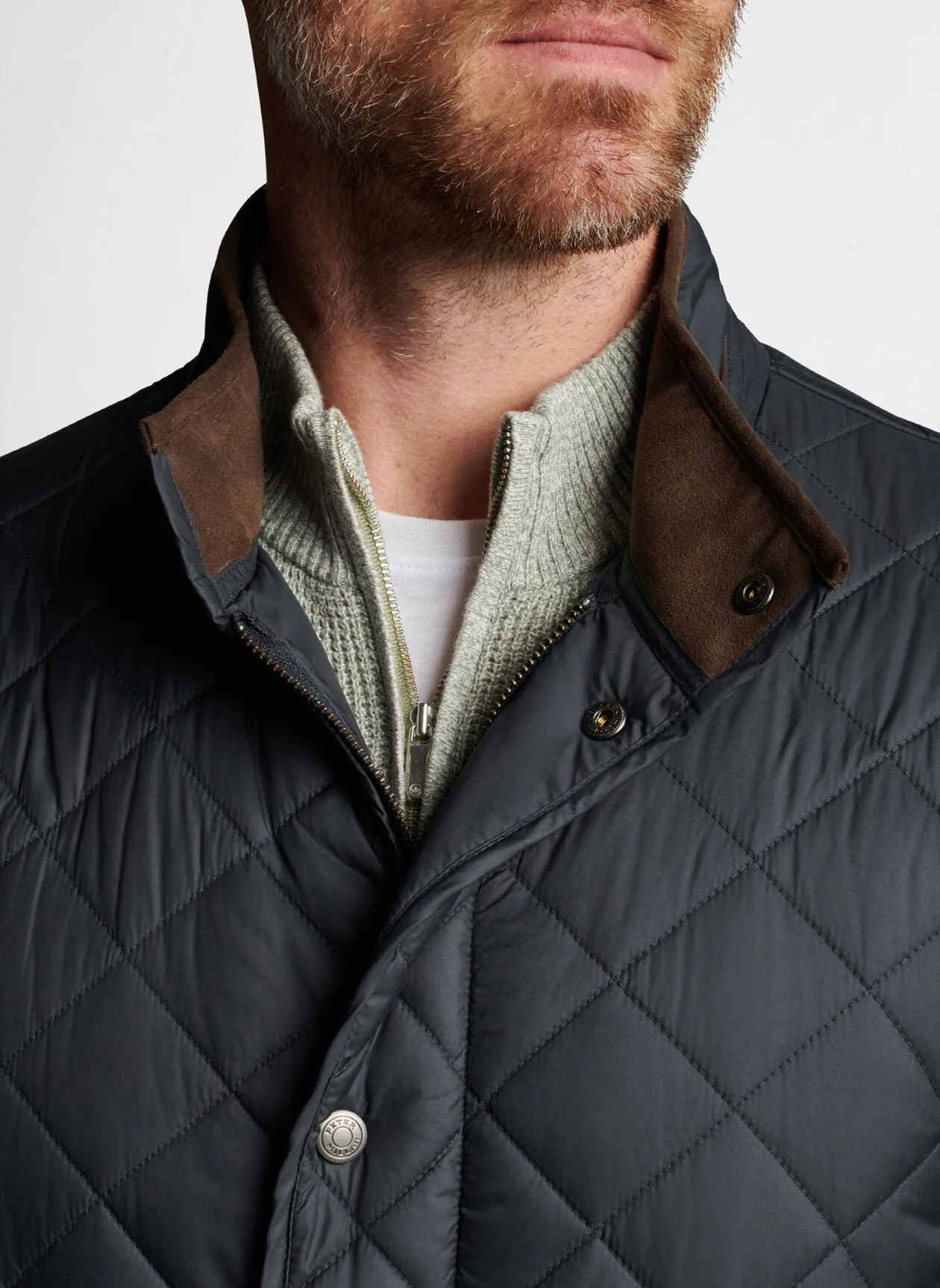 Peter Millar Suffolk Quilted Travel Coat - Black